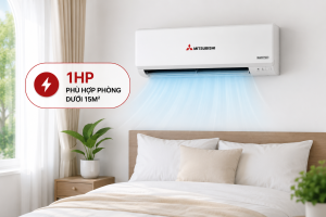 mitsubishi 1hp phù hợp phòng mấy m2