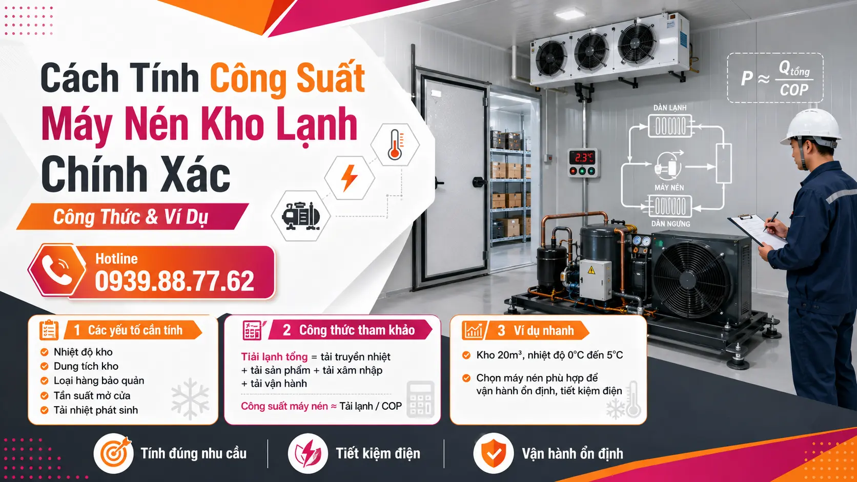 Cách Tính Công Suất Máy Nén Kho Lạnh Chính Xác